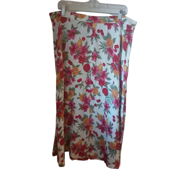 Talbot's Women's Floral Fruit Print Button Down Long Skirt Size 20 - Picture 2 of 9